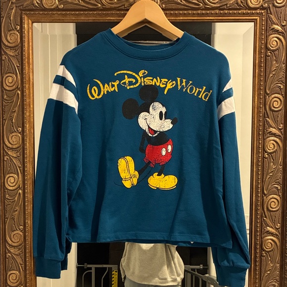 Disney Tops - Walt Disney World size M Blue Mickey Mouse Disney Parks long sleeve